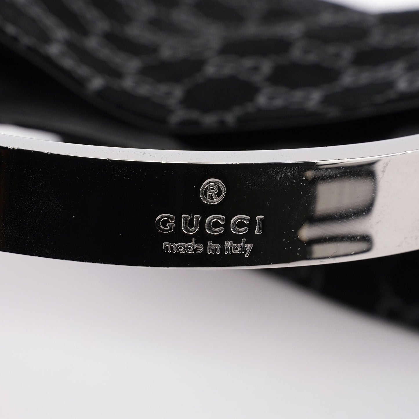 1997 Black Suede GG Shoulder Bag