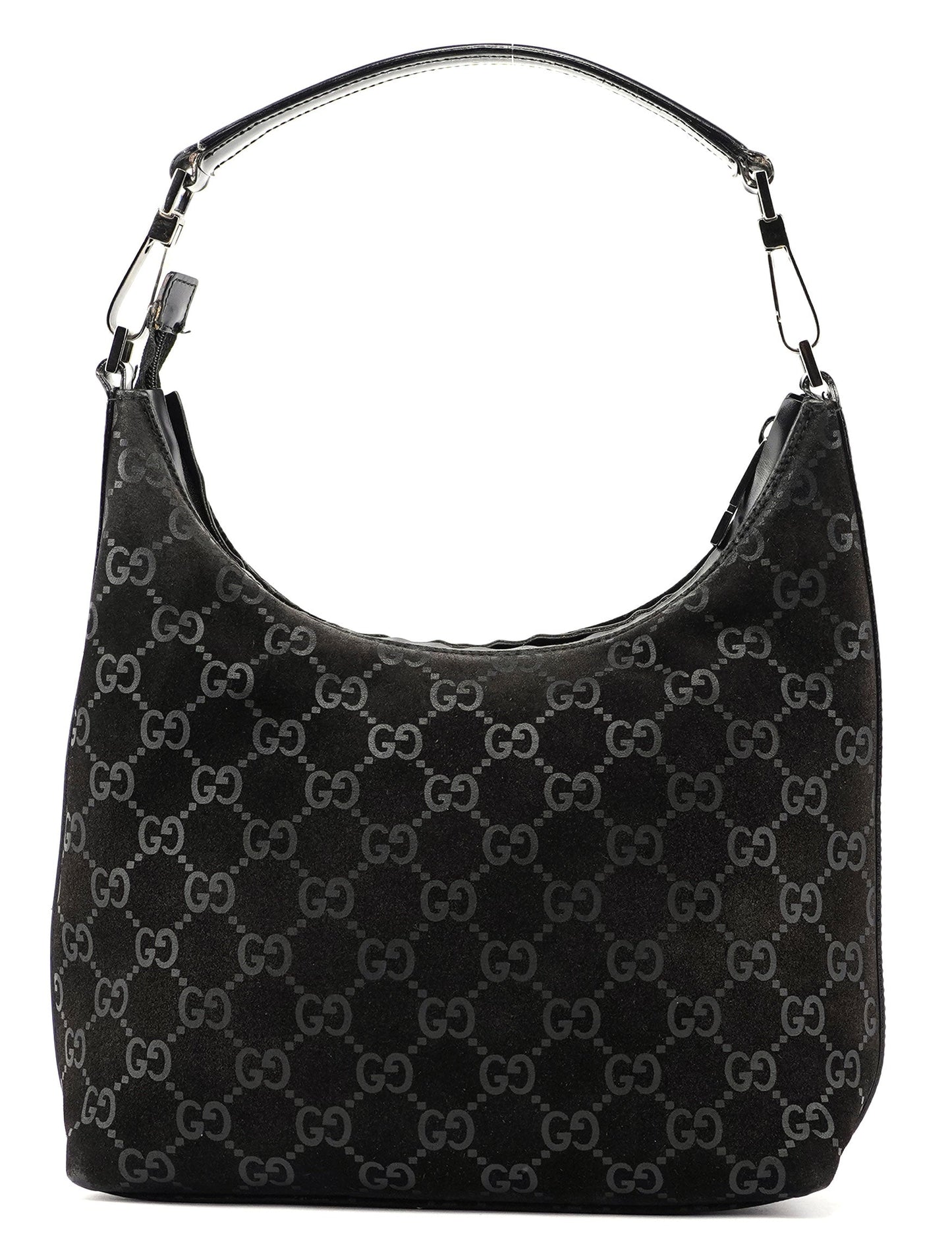 1997 Black Suede GG Shoulder Bag