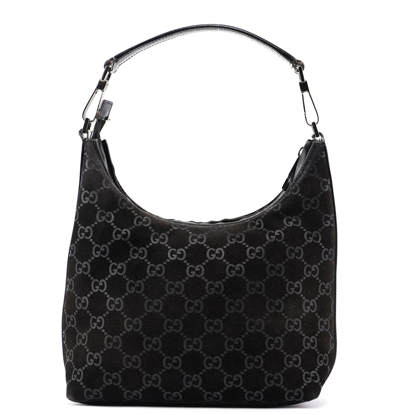 1997 Black Suede GG Shoulder Bag