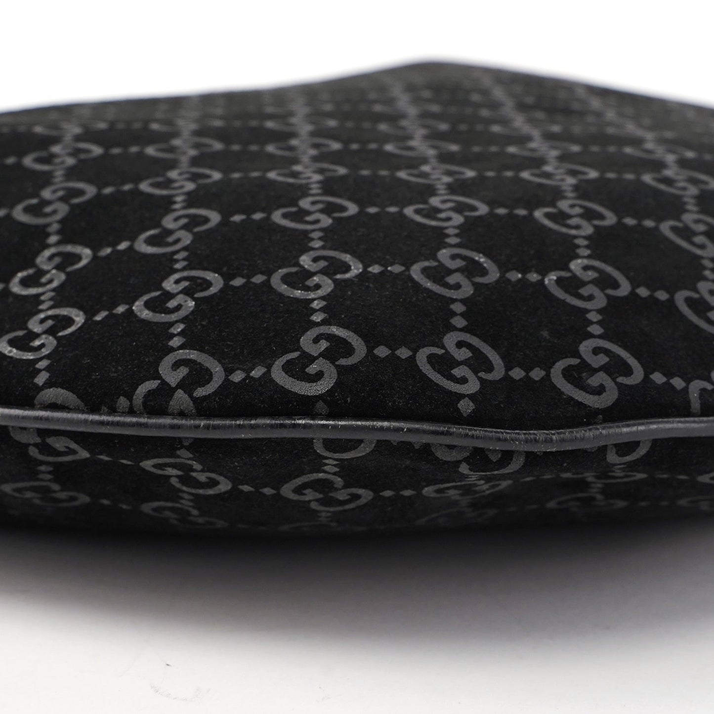 1997 Black Suede GG Shoulder Bag
