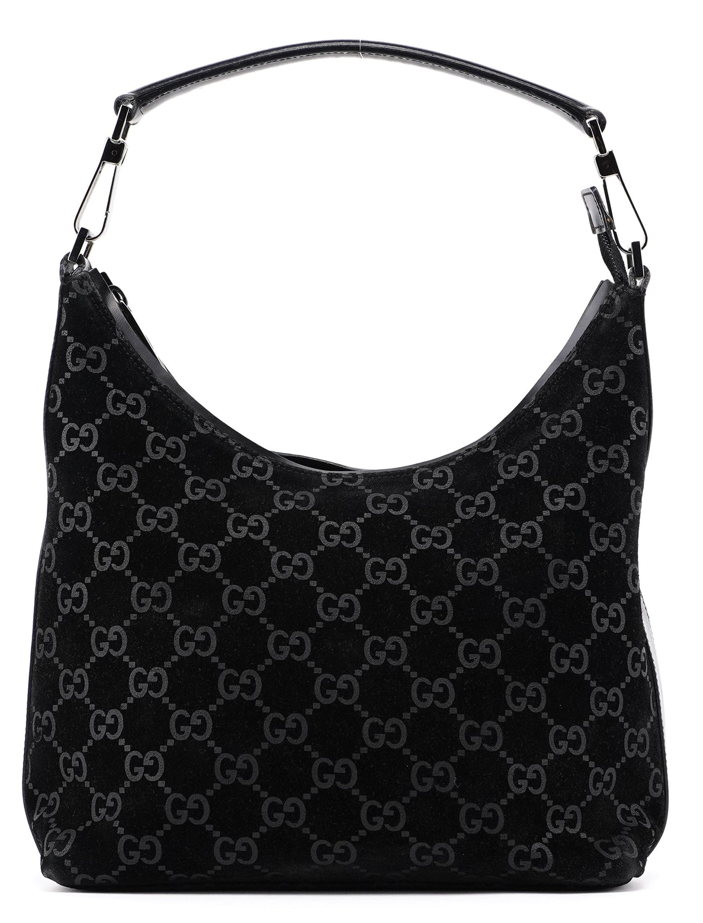 1997 Black Suede GG Shoulder Bag