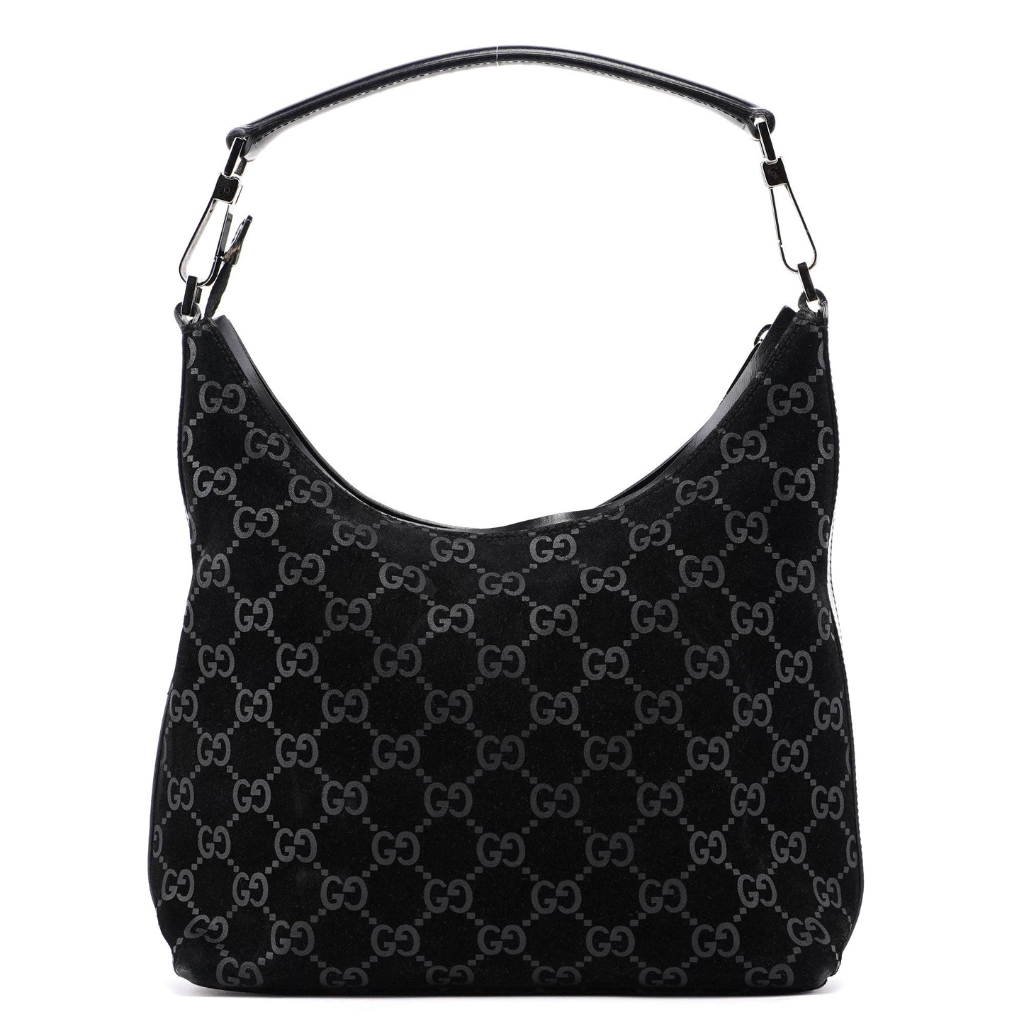 1997 Black Suede GG Shoulder Bag