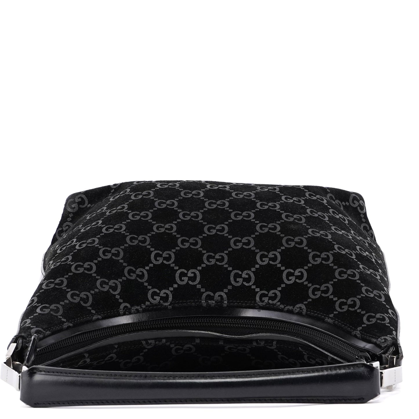 1997 Black Suede GG Shoulder Bag