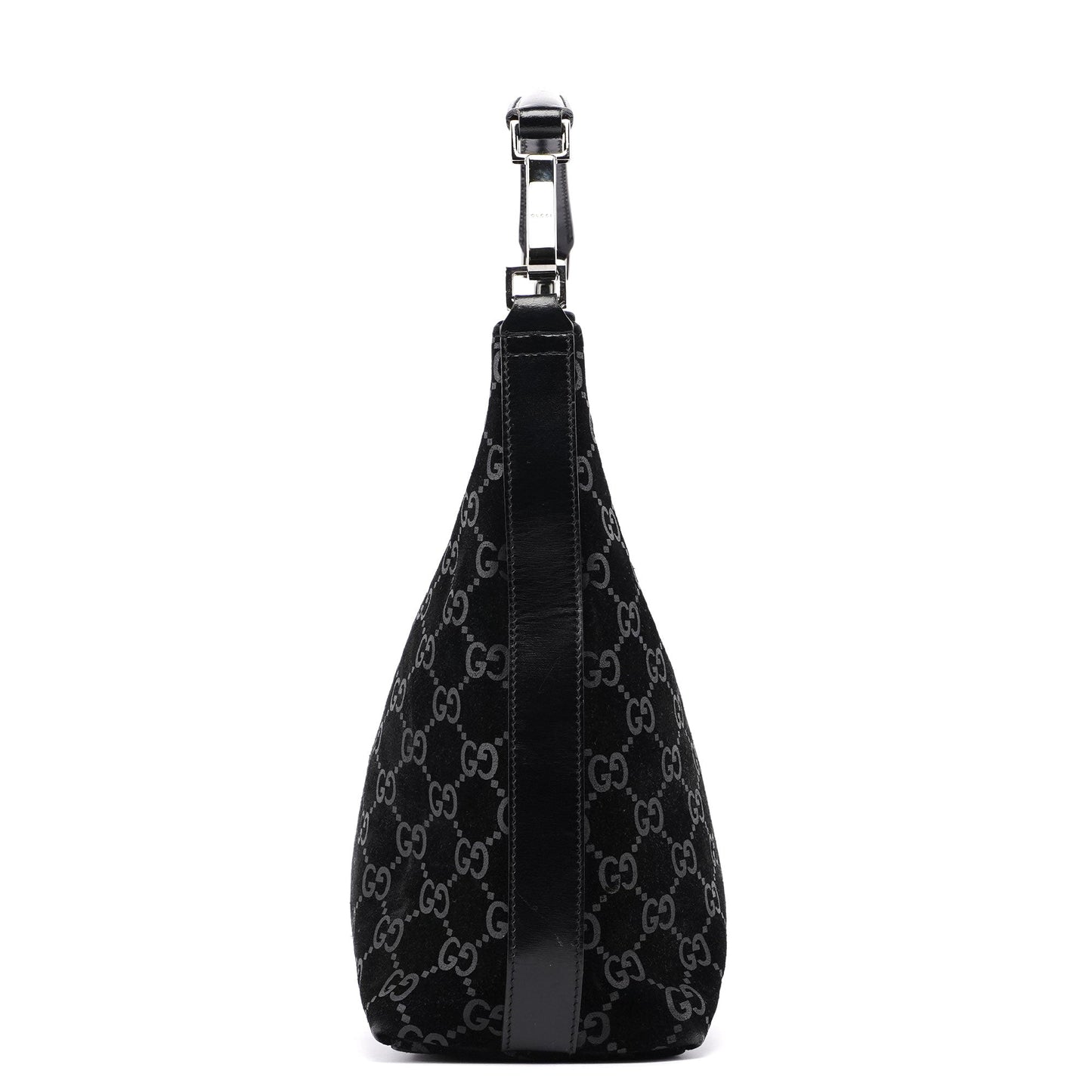 1997 Black Suede GG Shoulder Bag