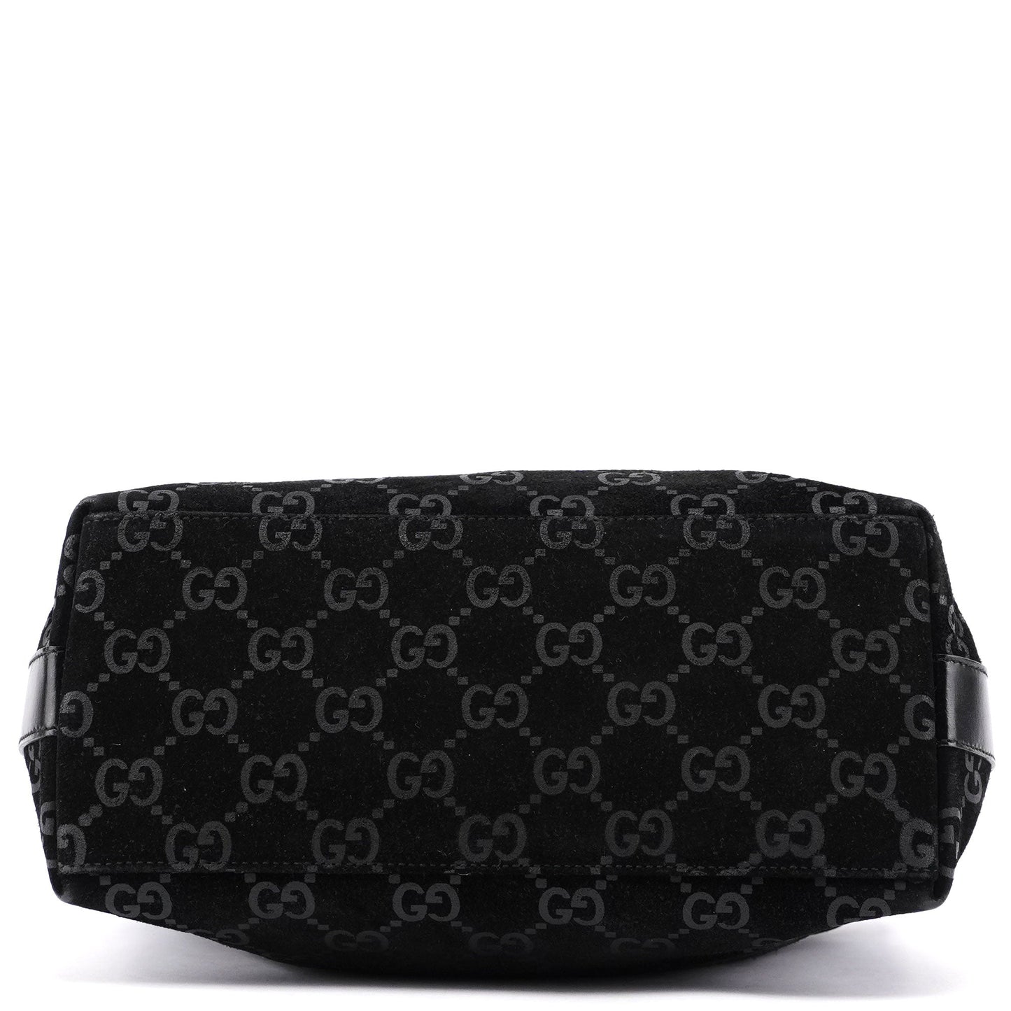 1997 Black Suede GG Shoulder Bag