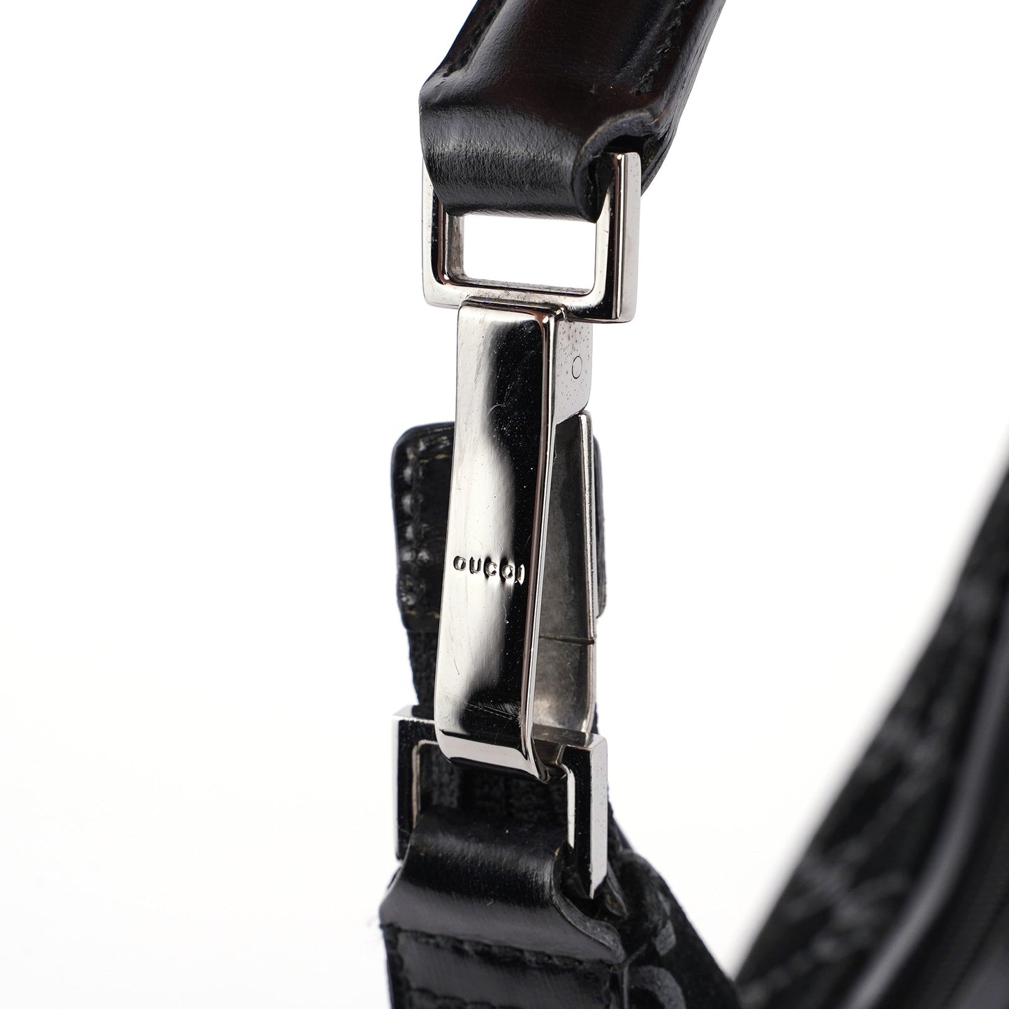 1997 Black Suede GG Shoulder Bag