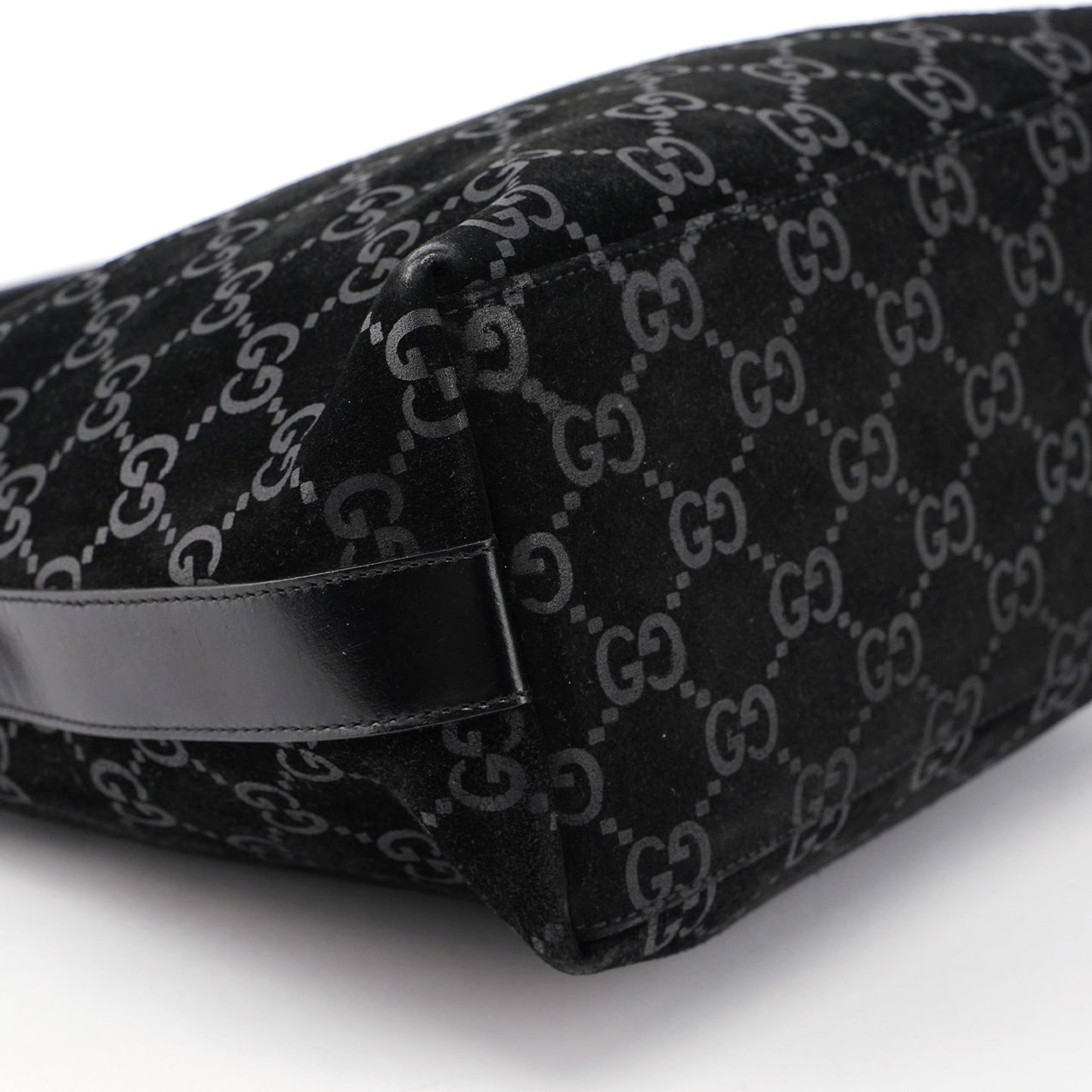 1997 Black Suede GG Shoulder Bag