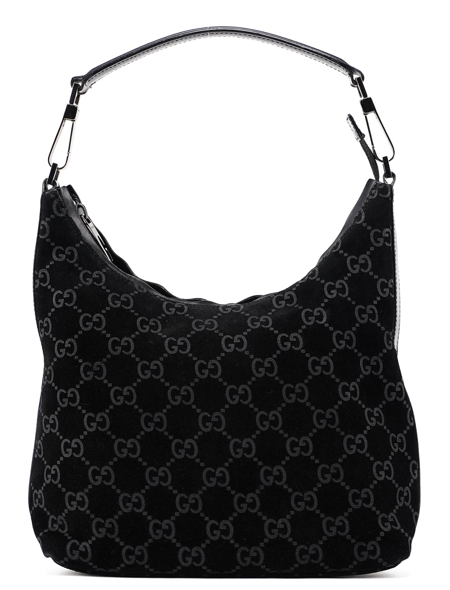 1997 Black Suede GG Shoulder Bag