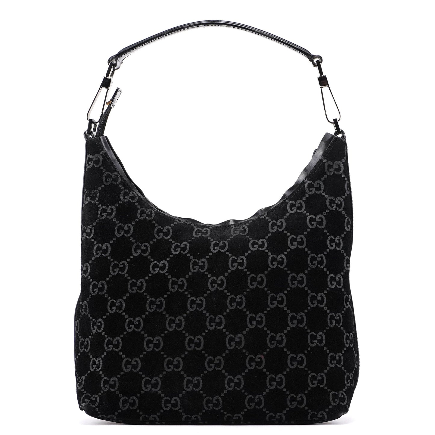 1997 Black Suede GG Shoulder Bag