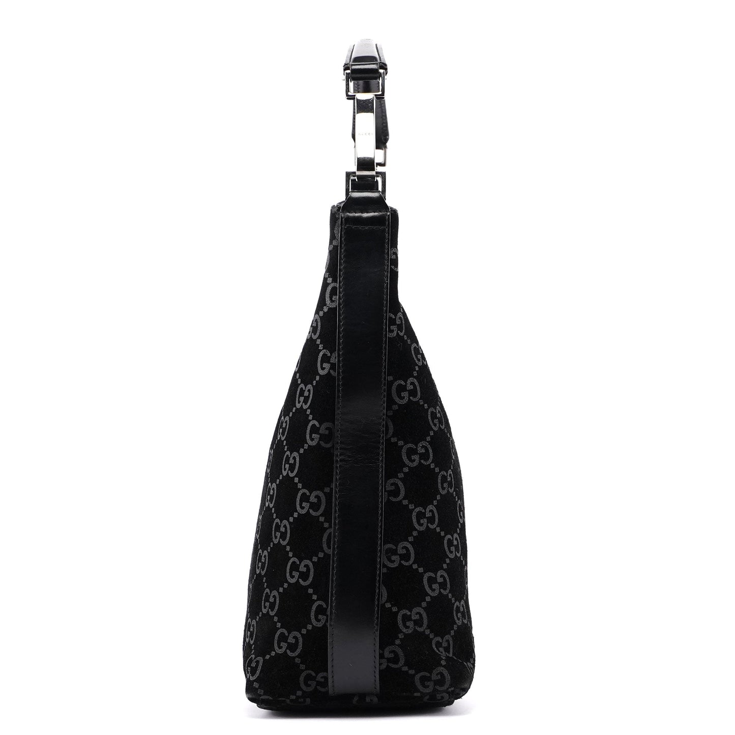 1997 Black Suede GG Shoulder Bag