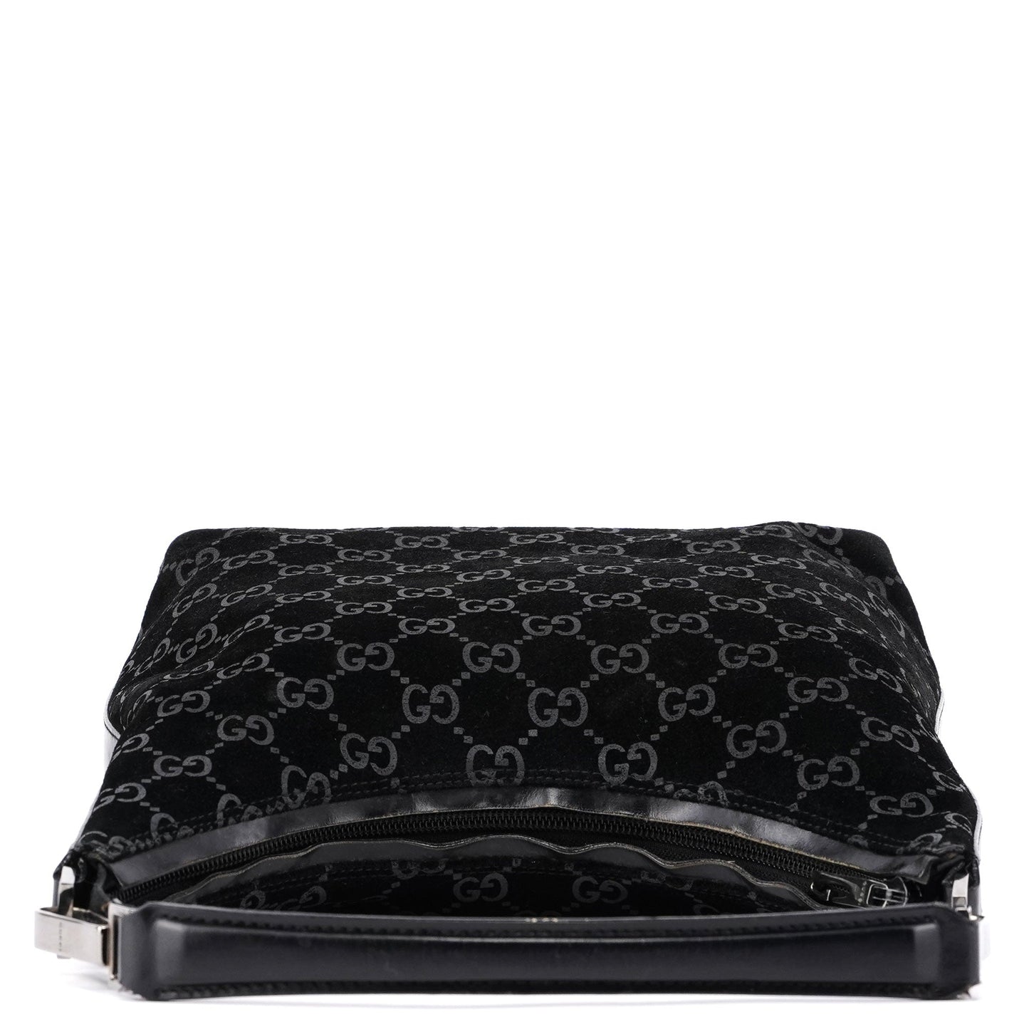 1997 Black Suede GG Shoulder Bag
