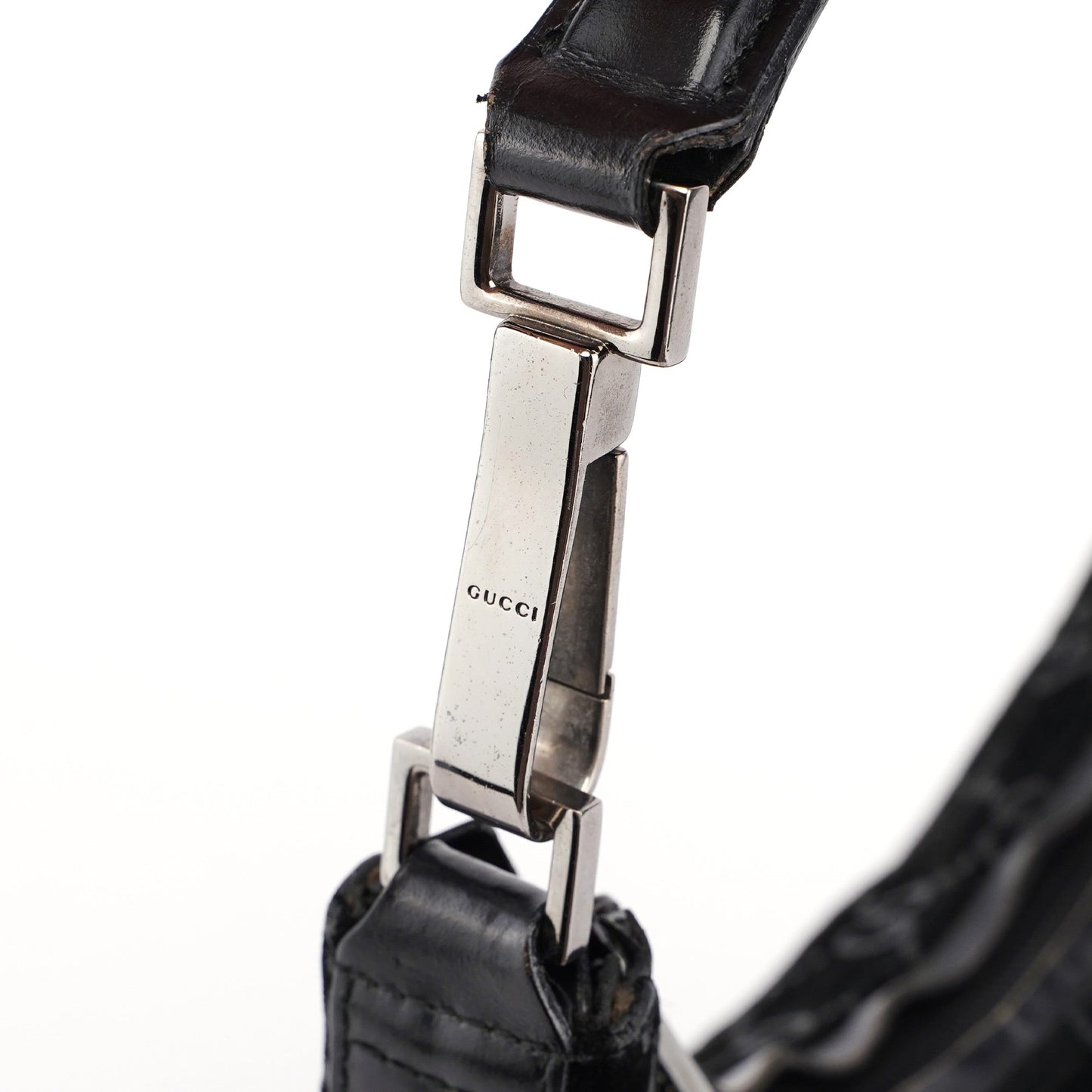 1997 Black Suede GG Shoulder Bag