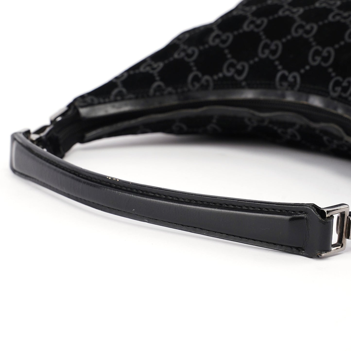 1997 Black Suede GG Shoulder Bag