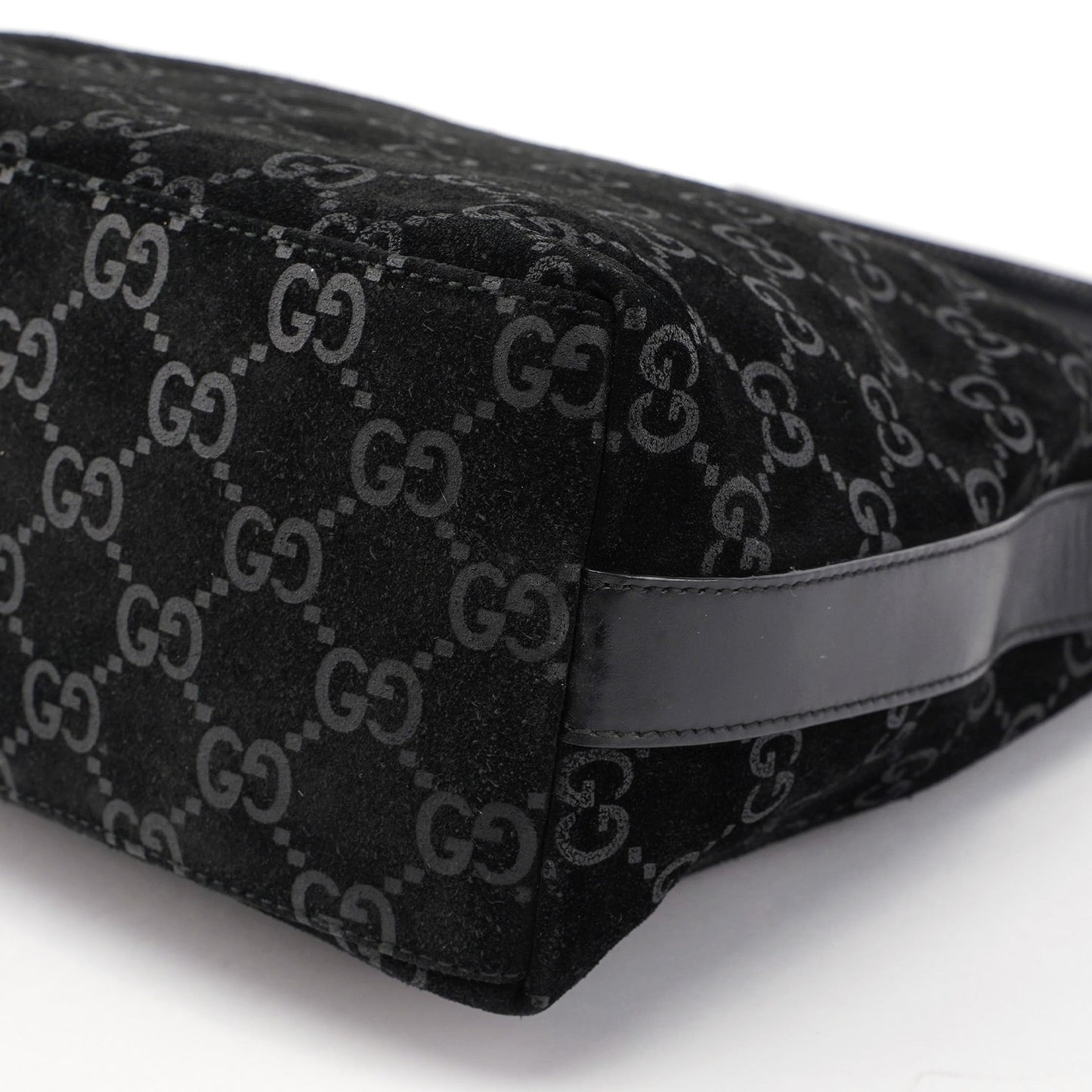 1997 Black Suede GG Shoulder Bag