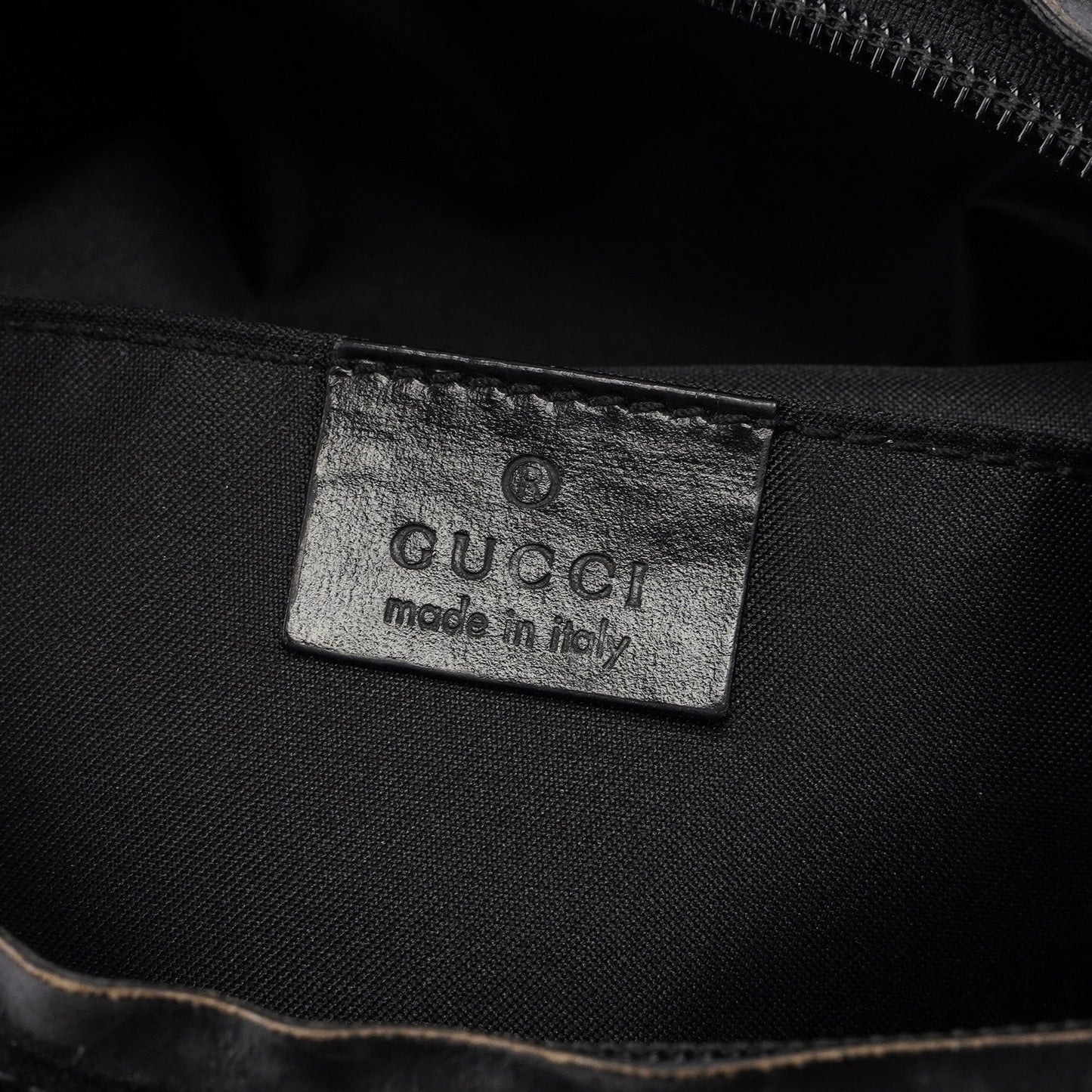 1997 Black Suede GG Shoulder Bag