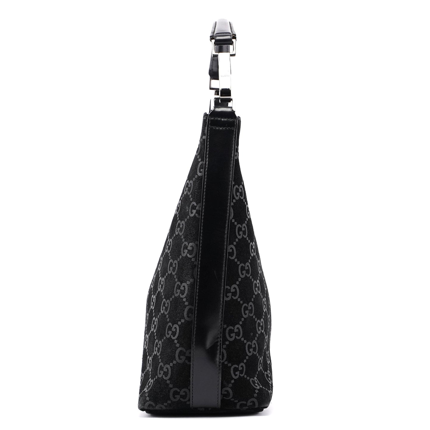 1997 Black Suede GG Shoulder Bag