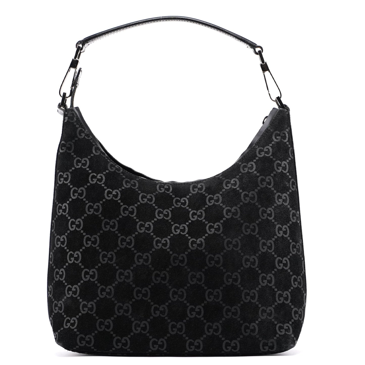 1997 Black Suede GG Shoulder Bag