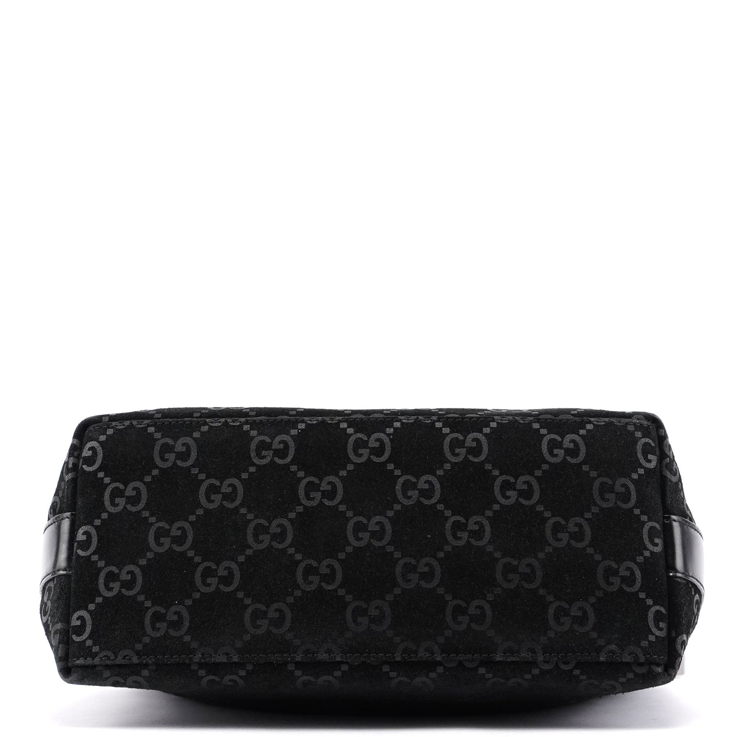 1997 Black Suede GG Shoulder Bag