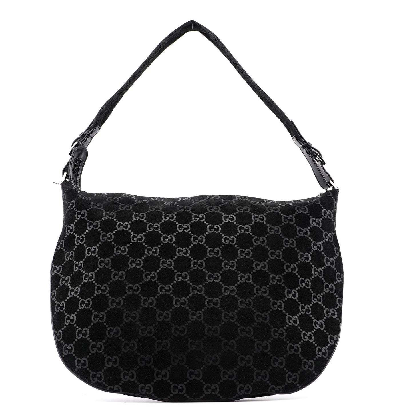 1997 Black Suede GG Shoulder Bag