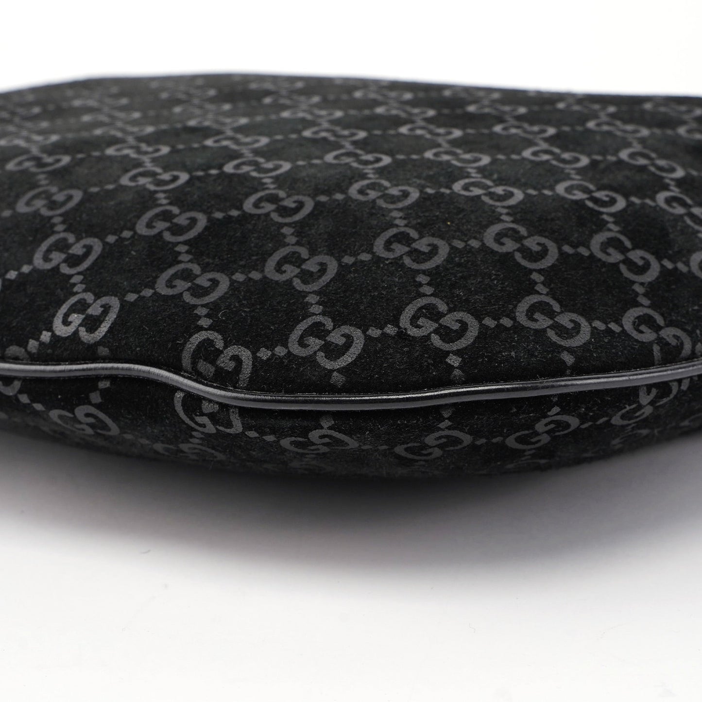 1997 Black Suede GG Shoulder Bag