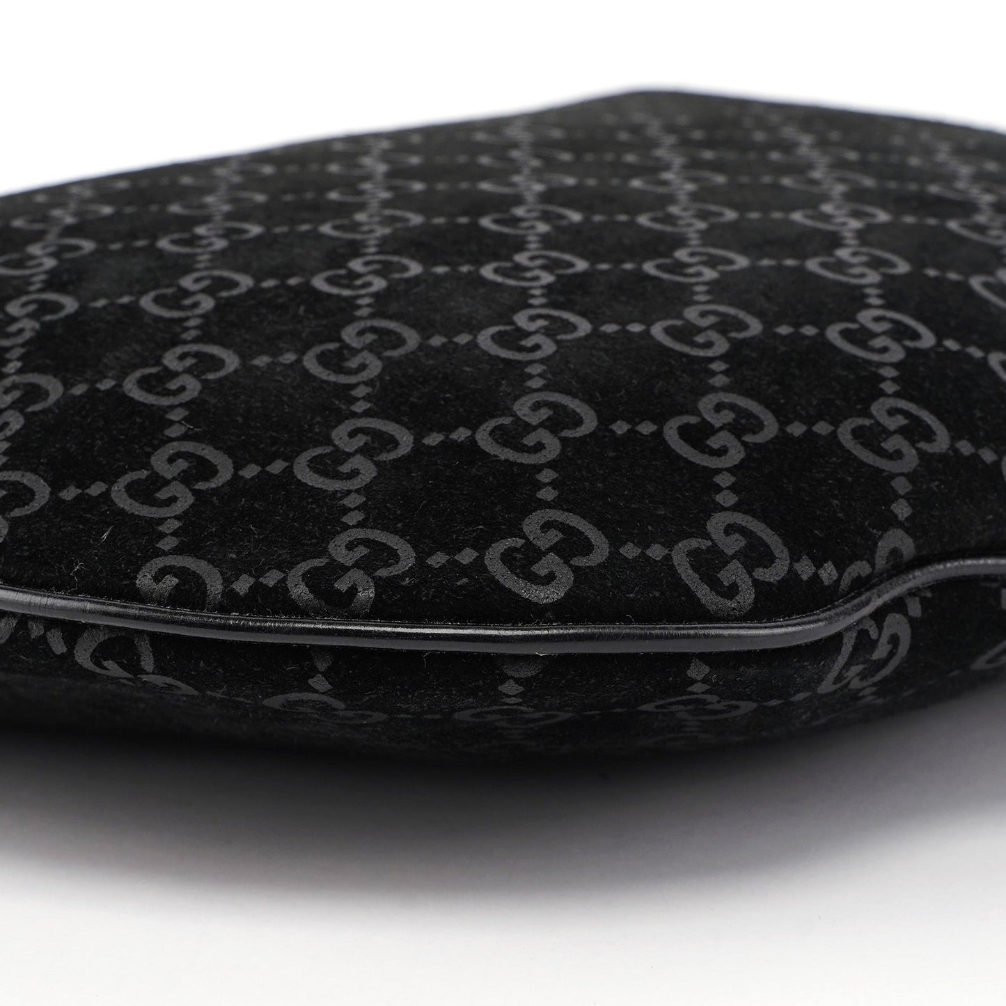 1997 Black Suede GG Shoulder Bag