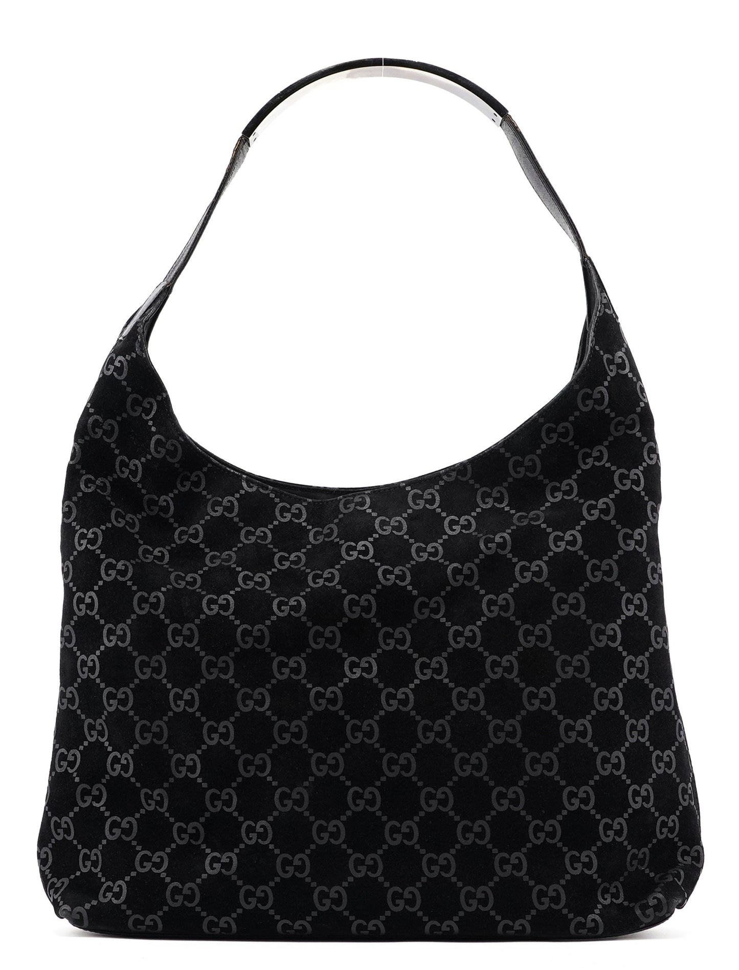 1997 Black Suede GG Shoulder Bag