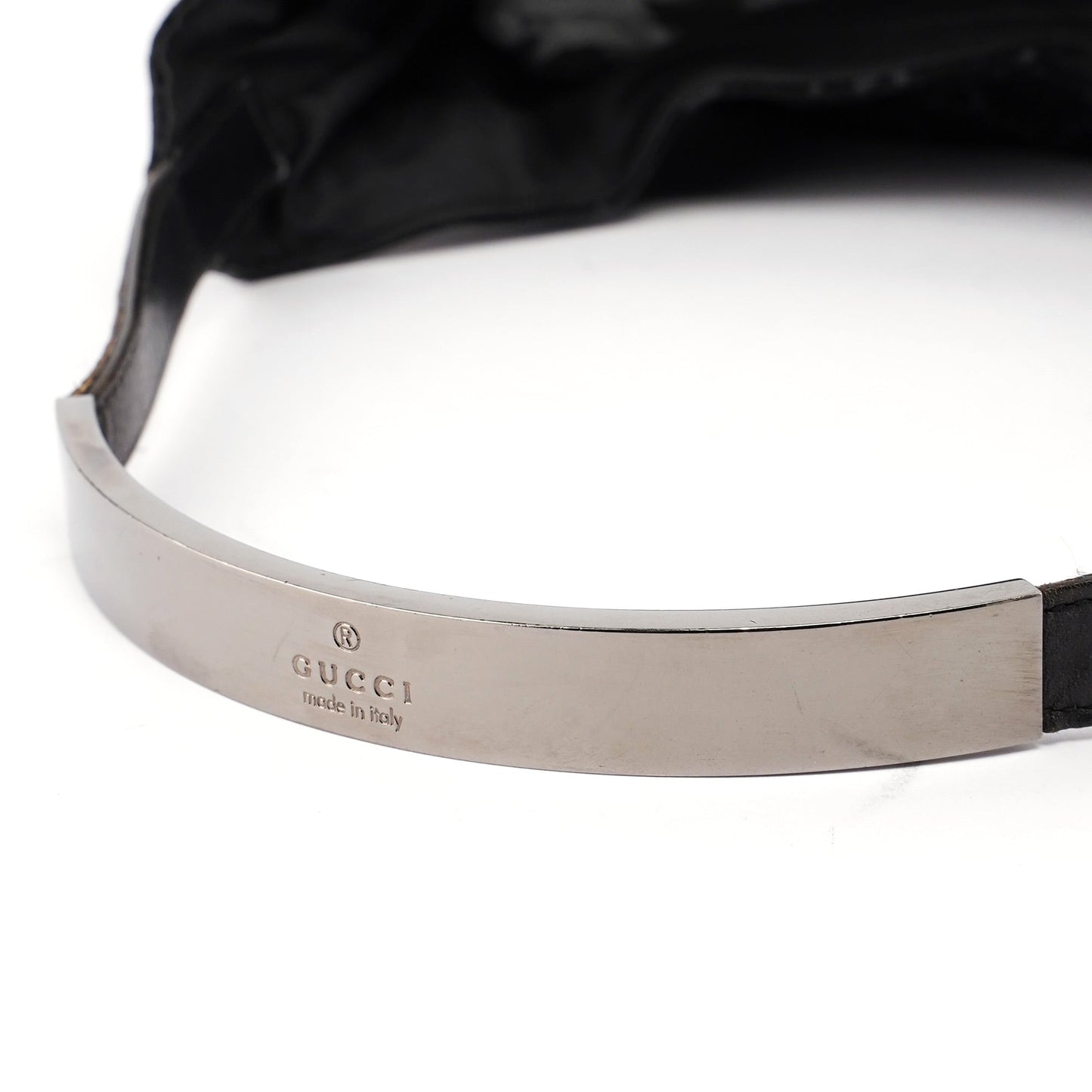 1997 Black Suede GG Shoulder Bag