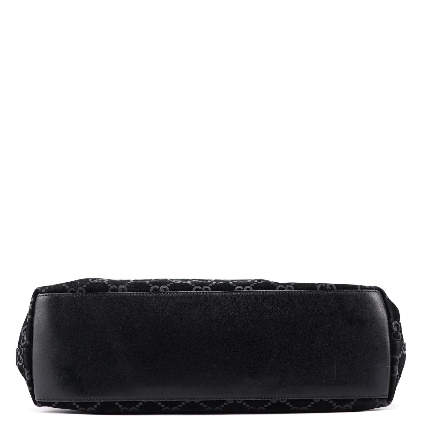 1997 Black Suede GG Shoulder Bag