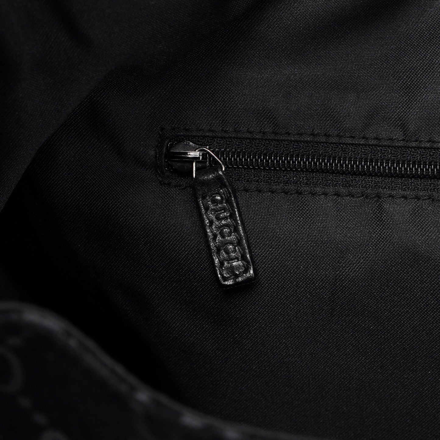 1997 Black Suede GG Shoulder Bag