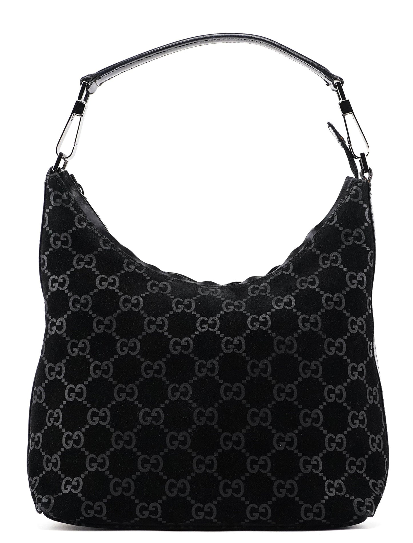 1997 Black Suede GG Shoulder Bag