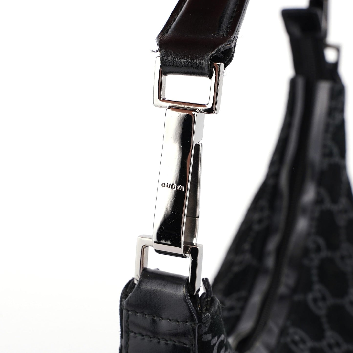 1997 Black Suede GG Shoulder Bag