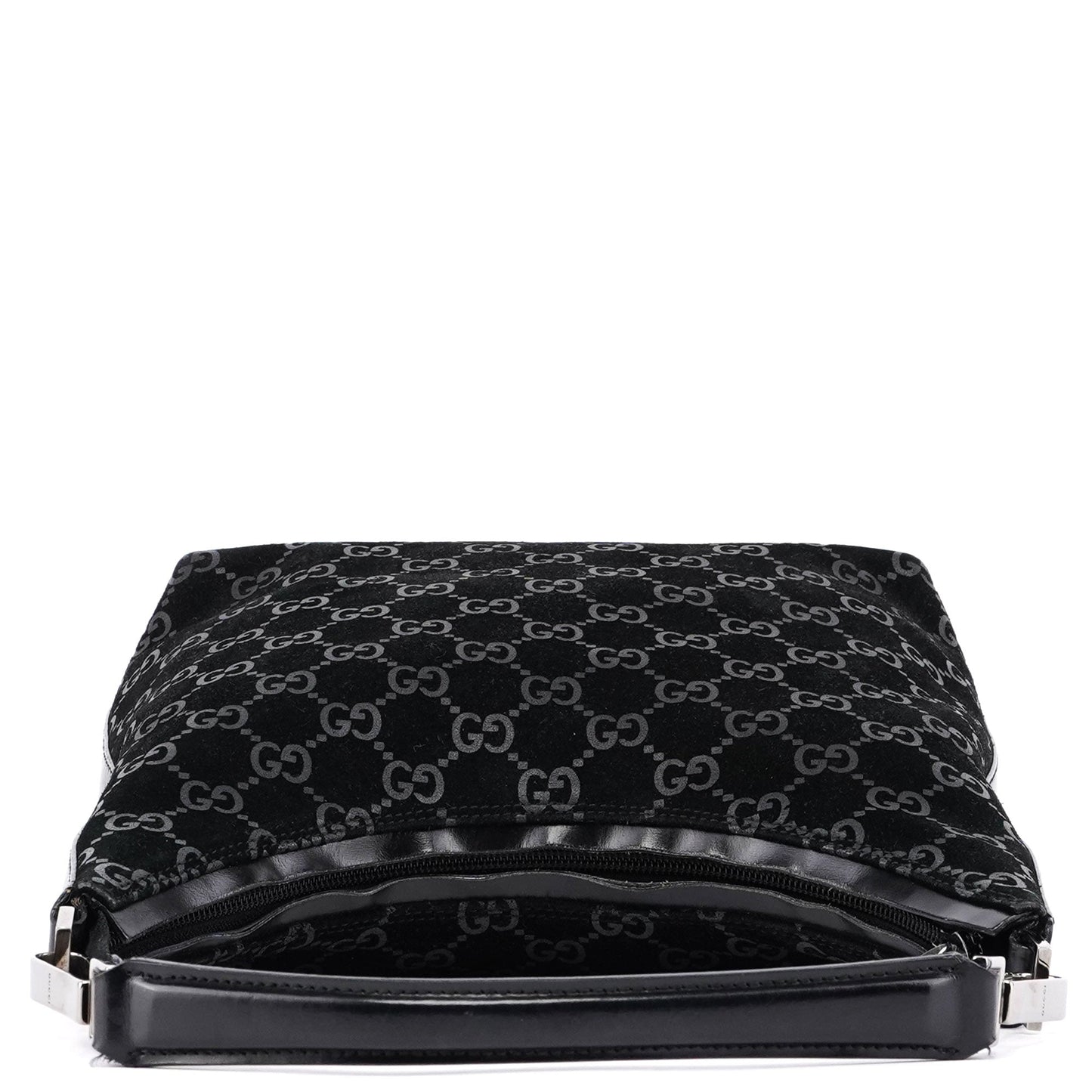1997 Black Suede GG Shoulder Bag