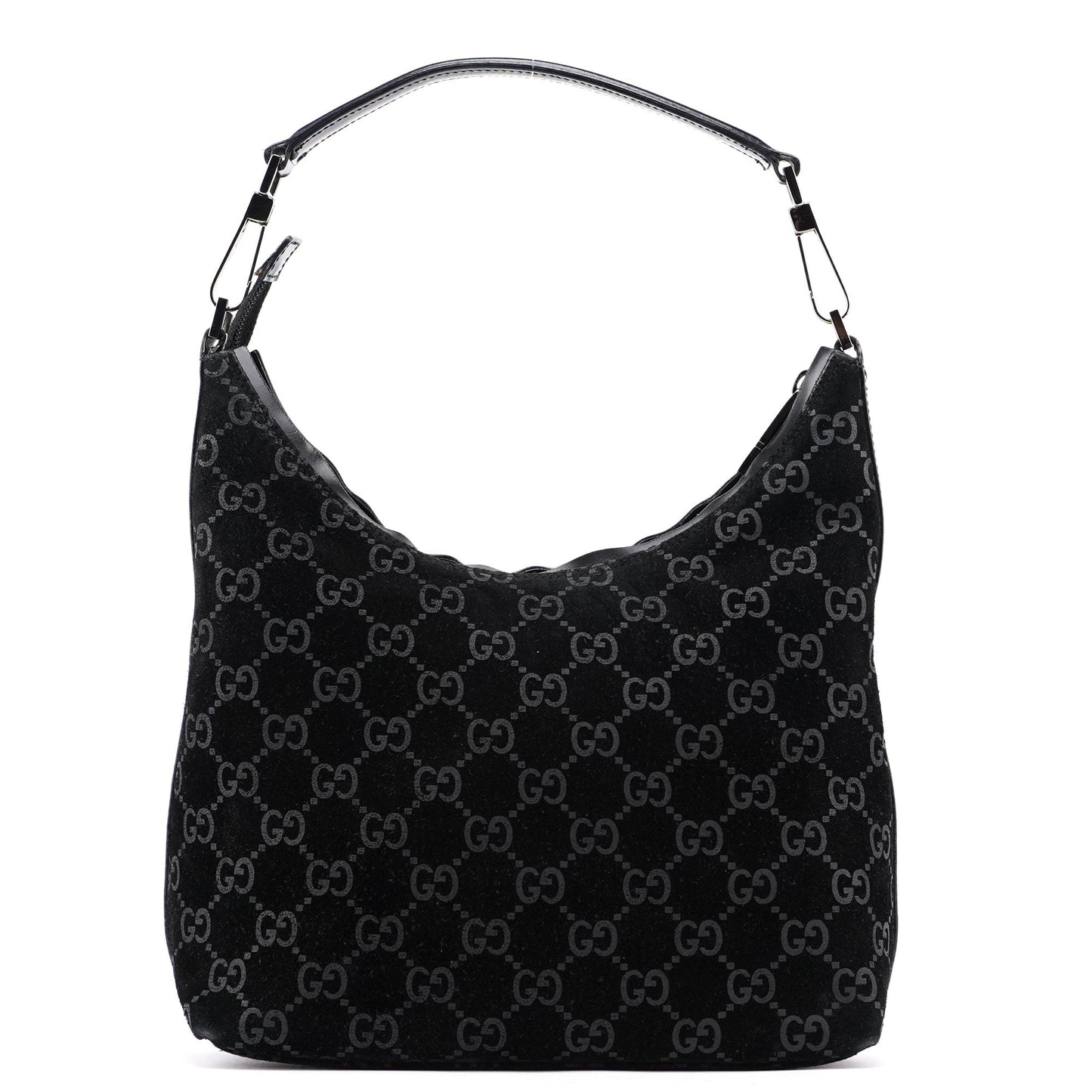 1997 Black Suede GG Shoulder Bag