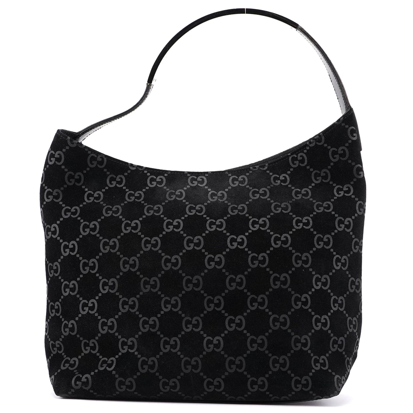 1997 Black Suede GG Shoulder Bag