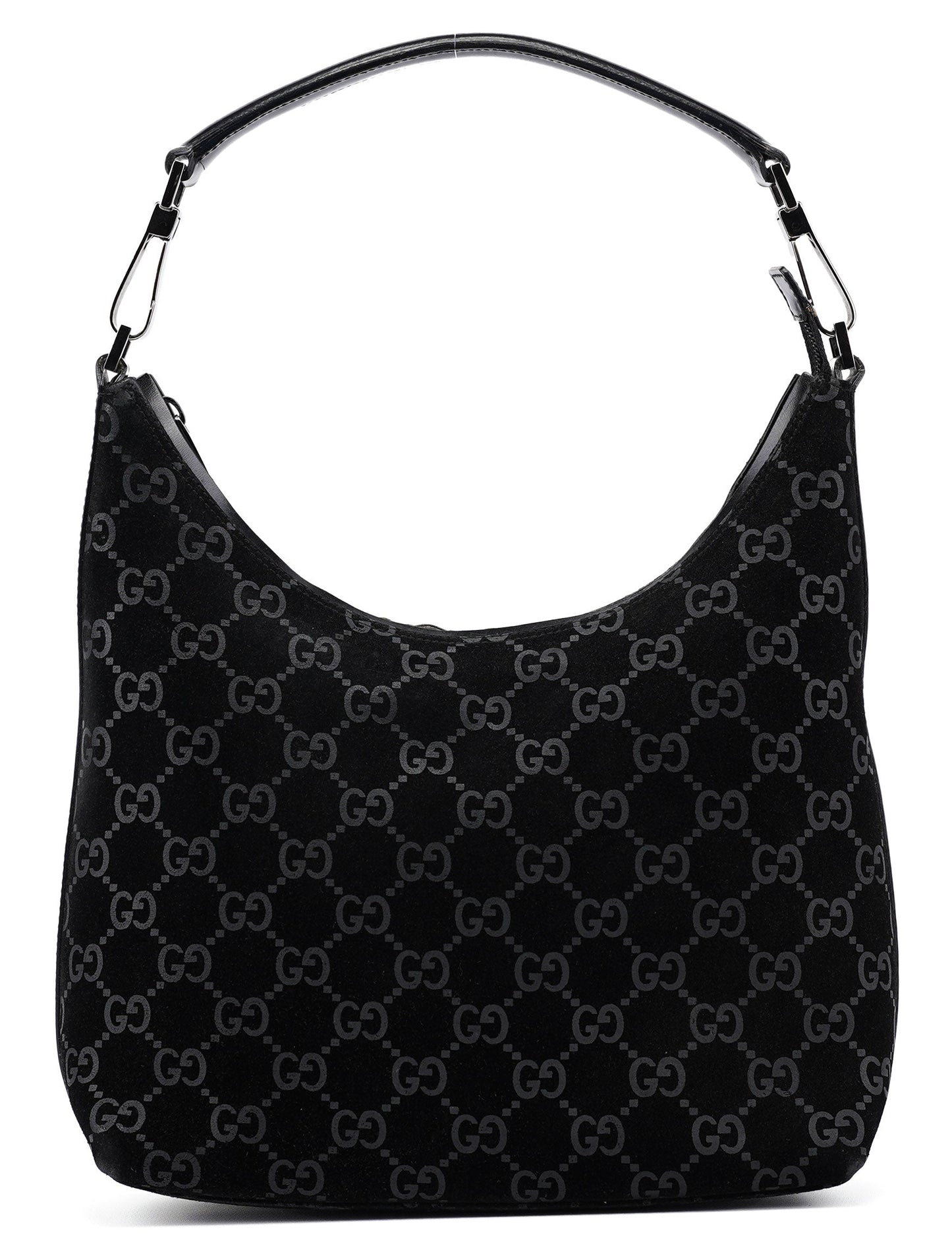 1997 Black Suede GG Shoulder Bag