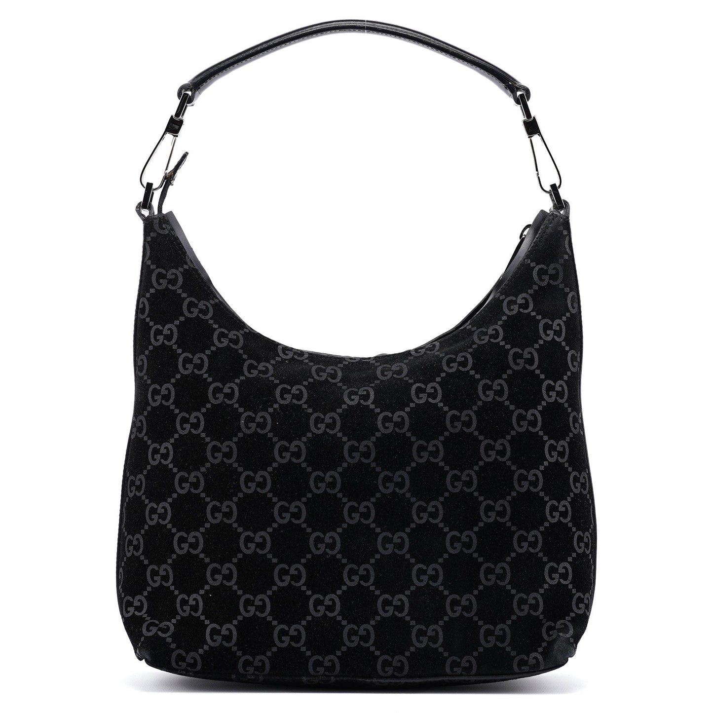1997 Black Suede GG Shoulder Bag