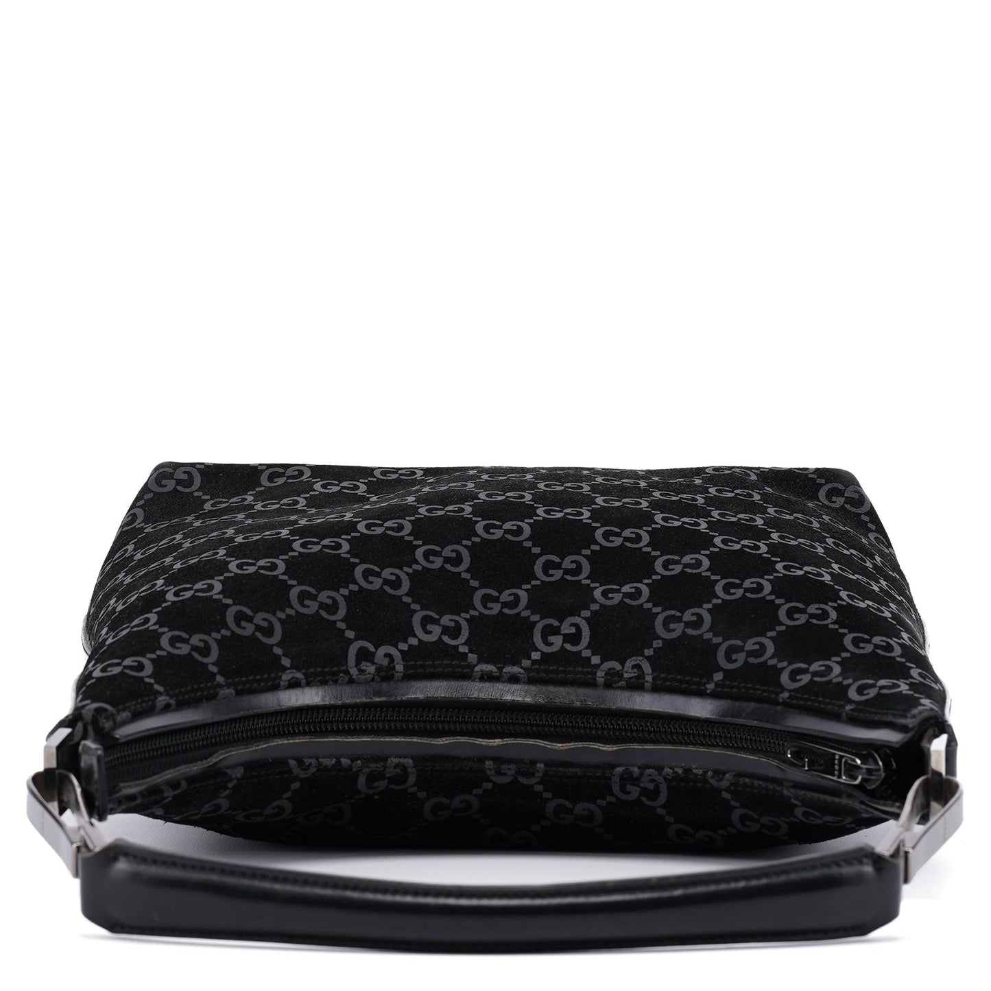 1997 Black Suede GG Shoulder Bag