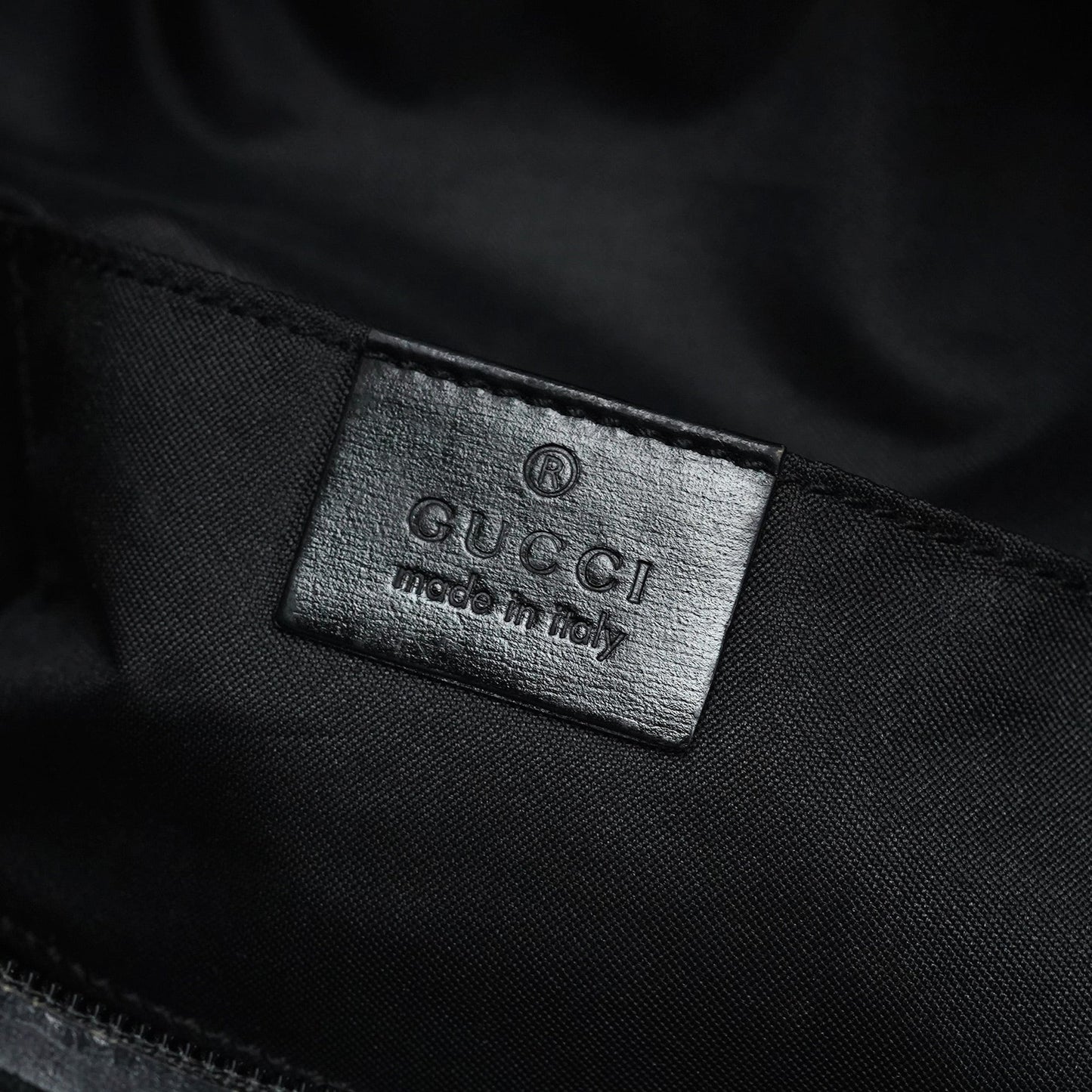 1997 Black Suede GG Shoulder Bag