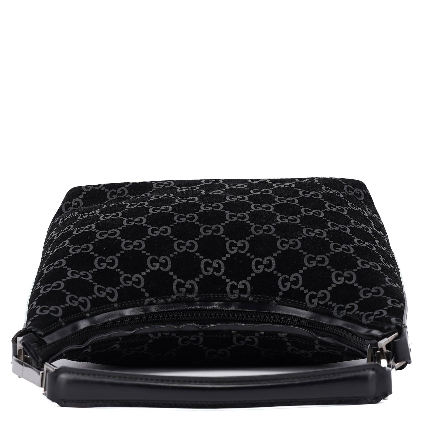 1997 Black Suede GG Shoulder Bag