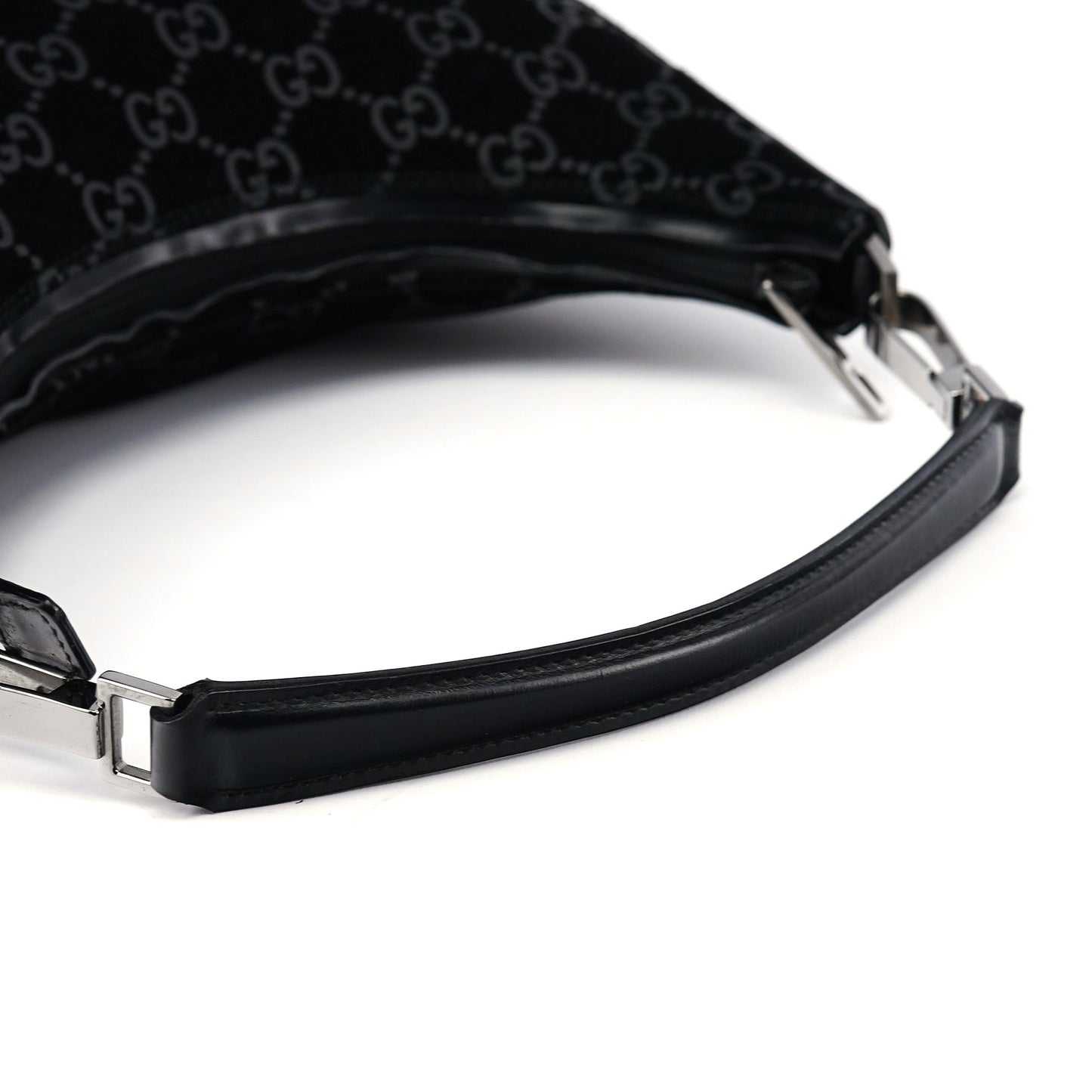 1997 Black Suede GG Shoulder Bag