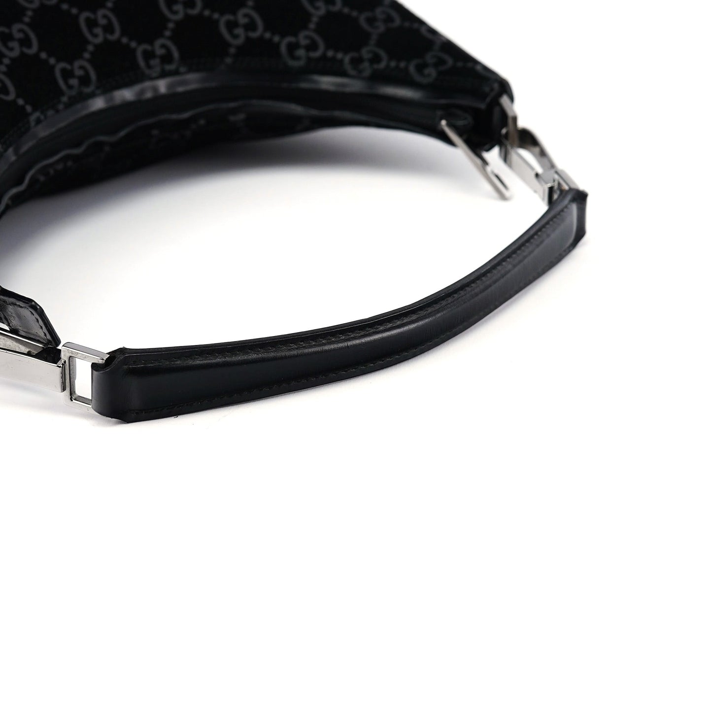 1997 Black Suede GG Shoulder Bag
