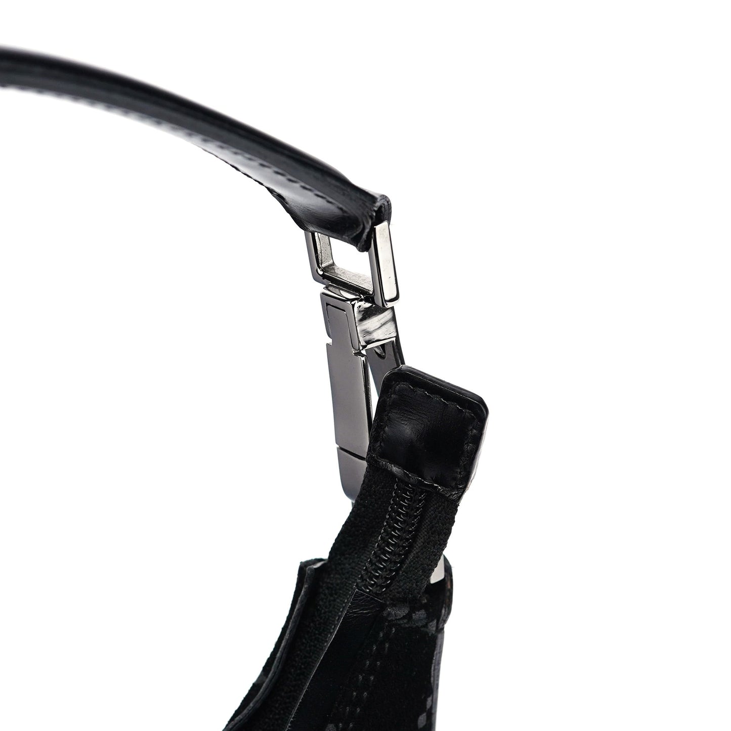 1997 Black Suede GG Shoulder Bag