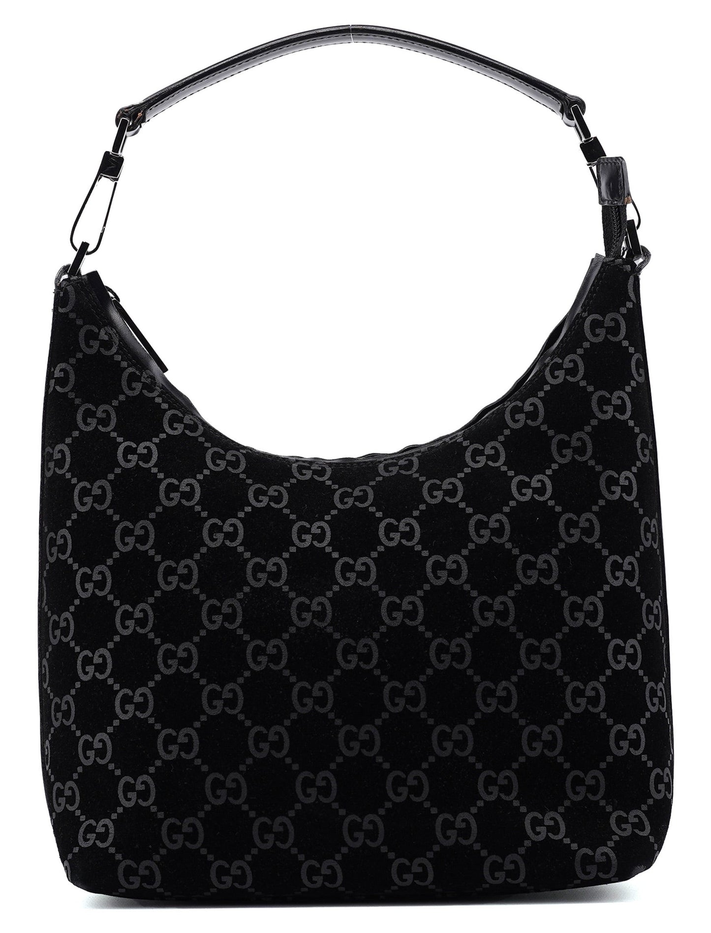 1997 Black Suede GG Shoulder Bag
