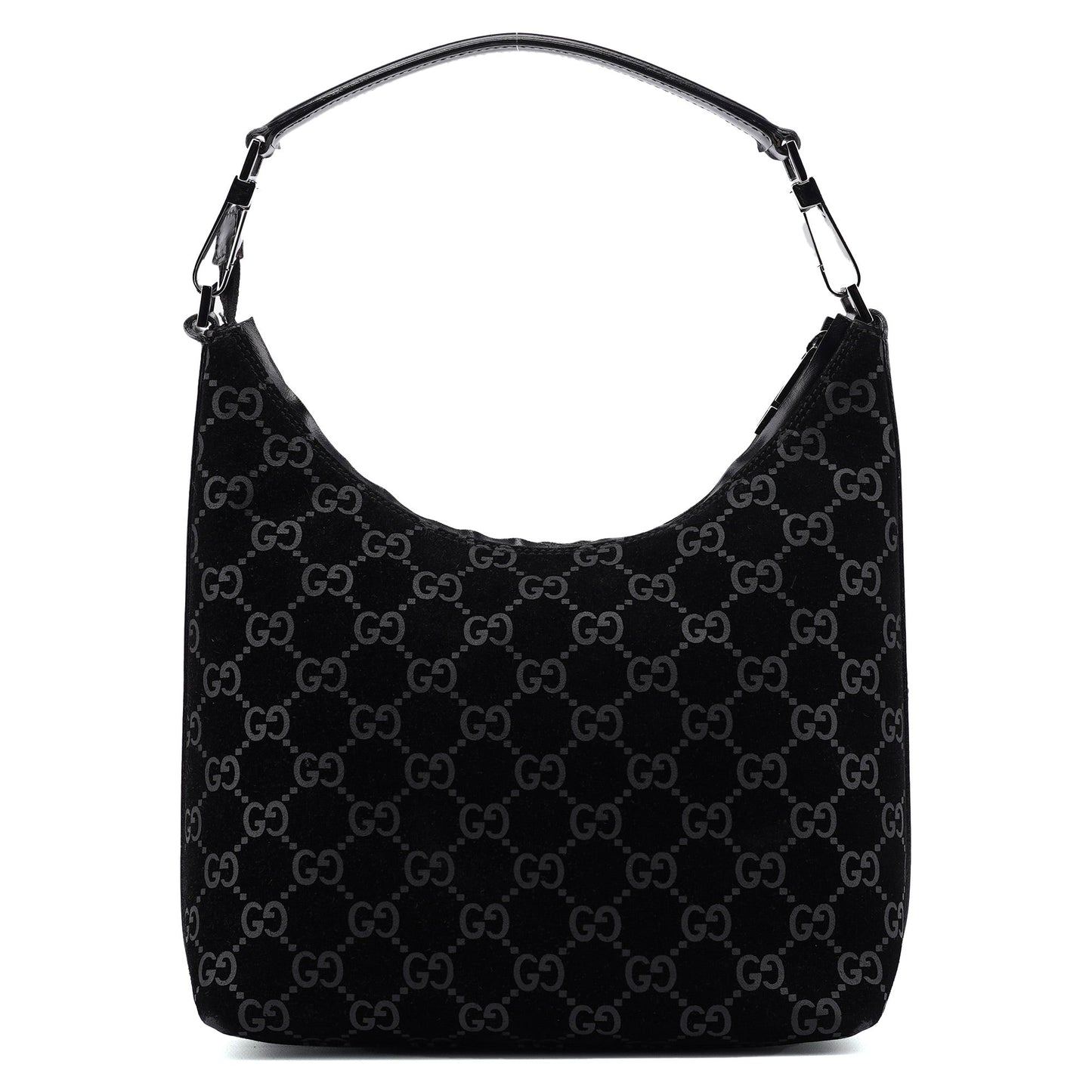 1997 Black Suede GG Shoulder Bag