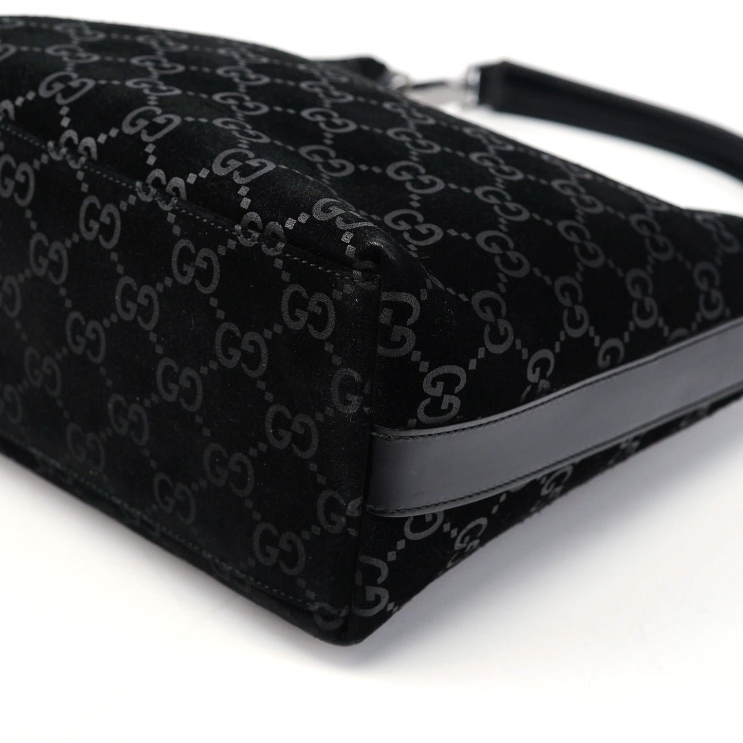 1997 Black Suede GG Shoulder Bag