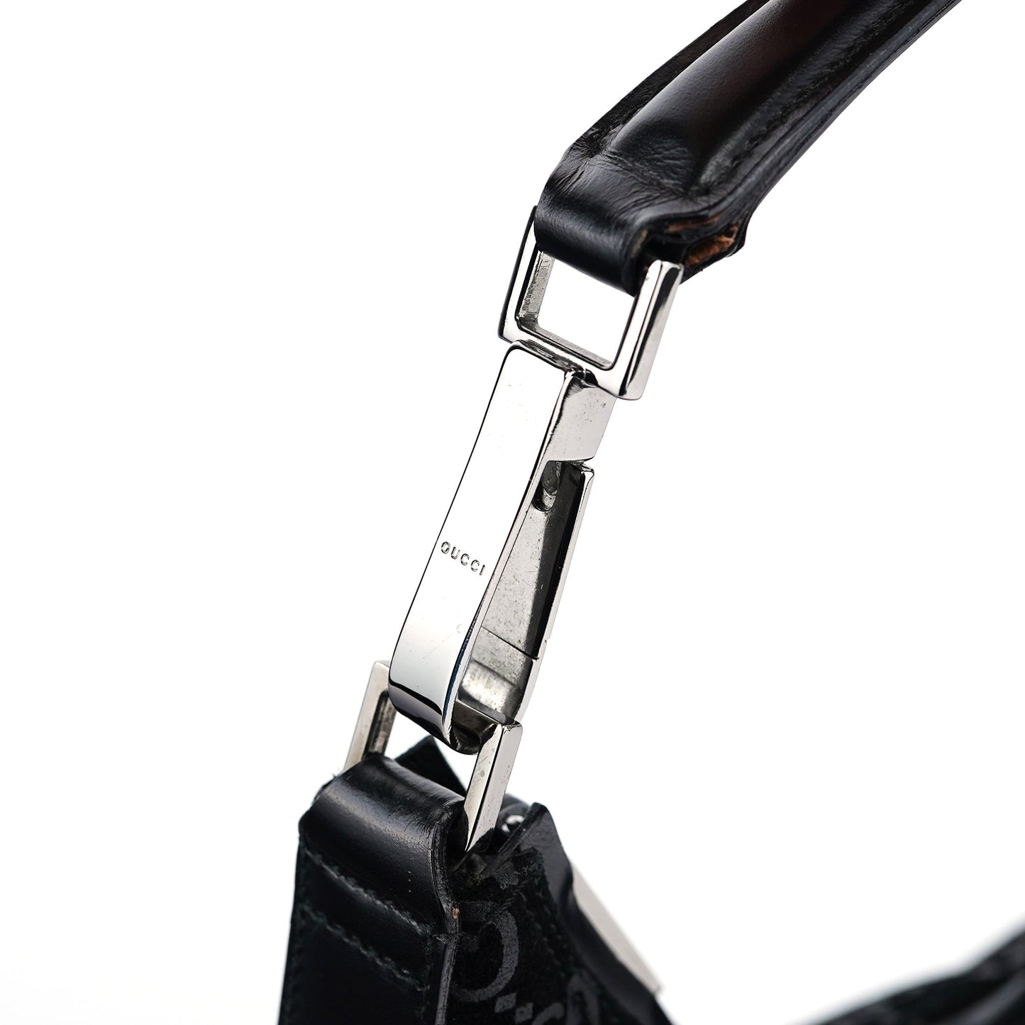 1997 Black Suede GG Shoulder Bag