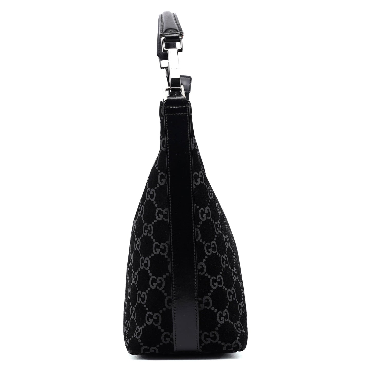 1997 Black Suede GG Shoulder Bag