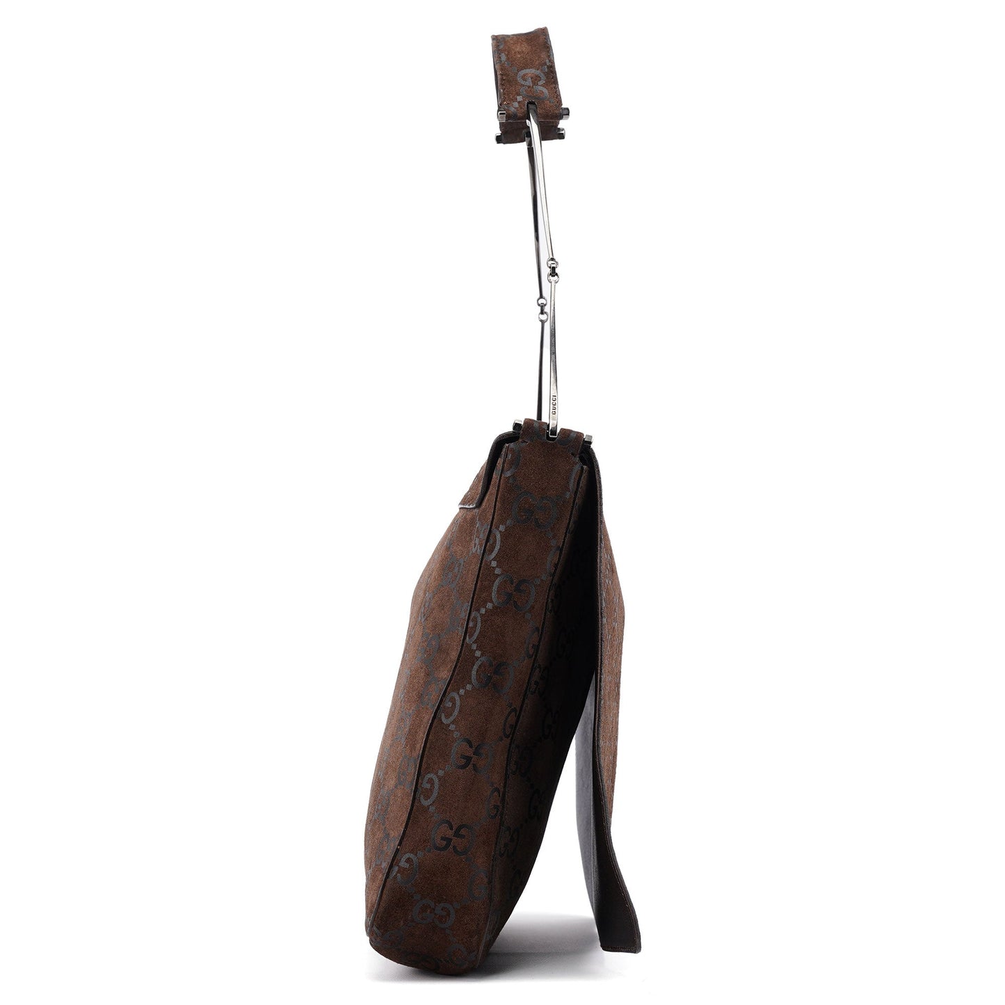 1997 Brown GG Suede Horsebit Shoulder Bag