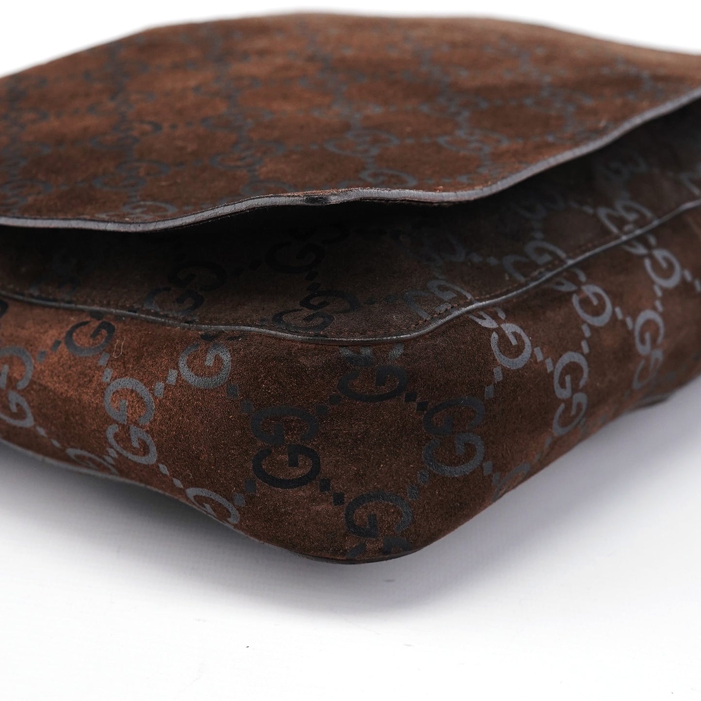 1997 Brown GG Suede Horsebit Shoulder Bag