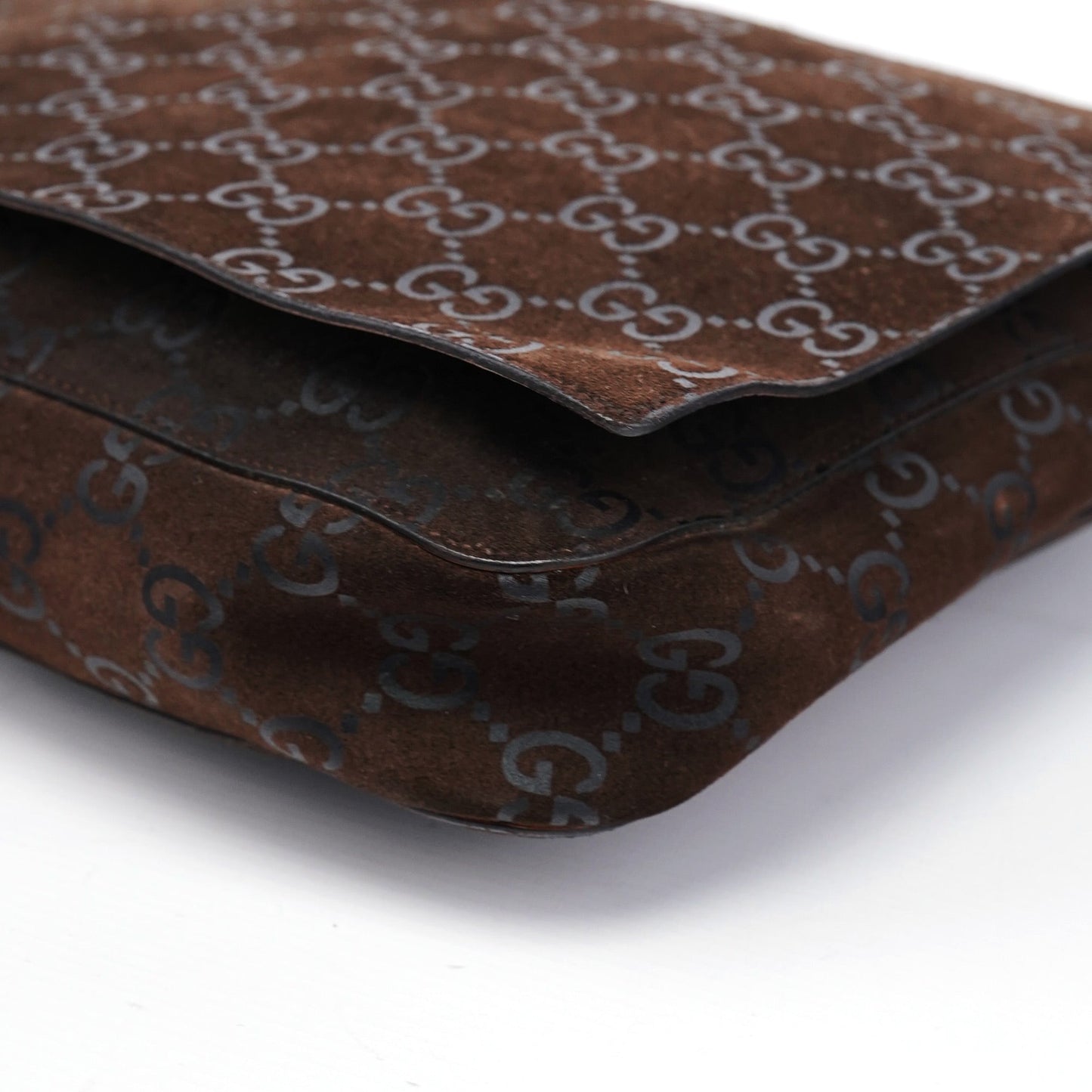 1997 Brown GG Suede Horsebit Shoulder Bag